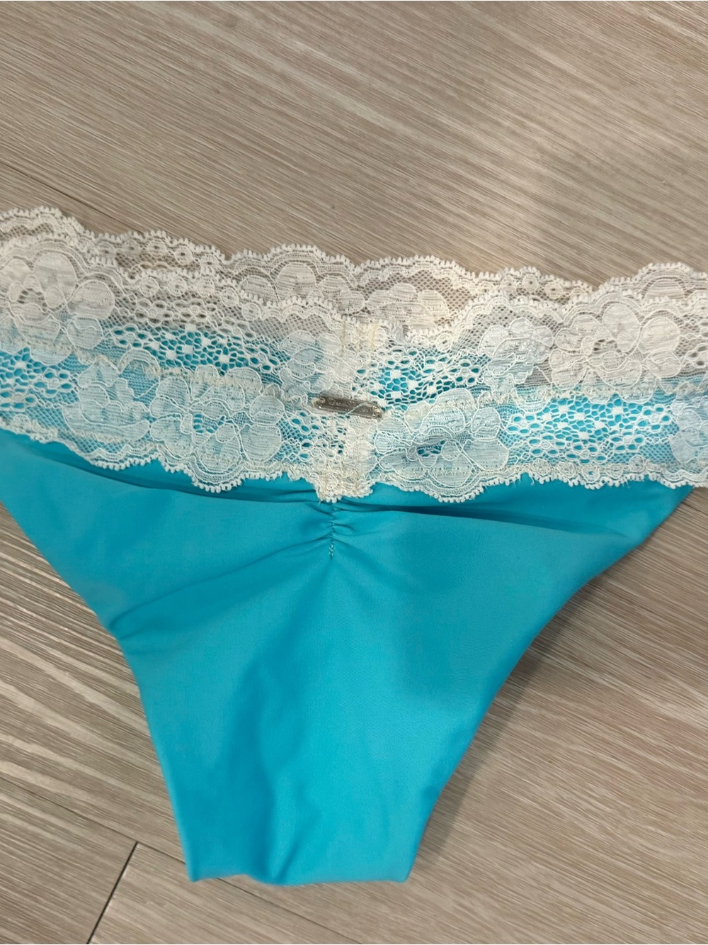 Beach Bunny Turquoise and White Lace Bikini Bottoms - Picture 2 of 3